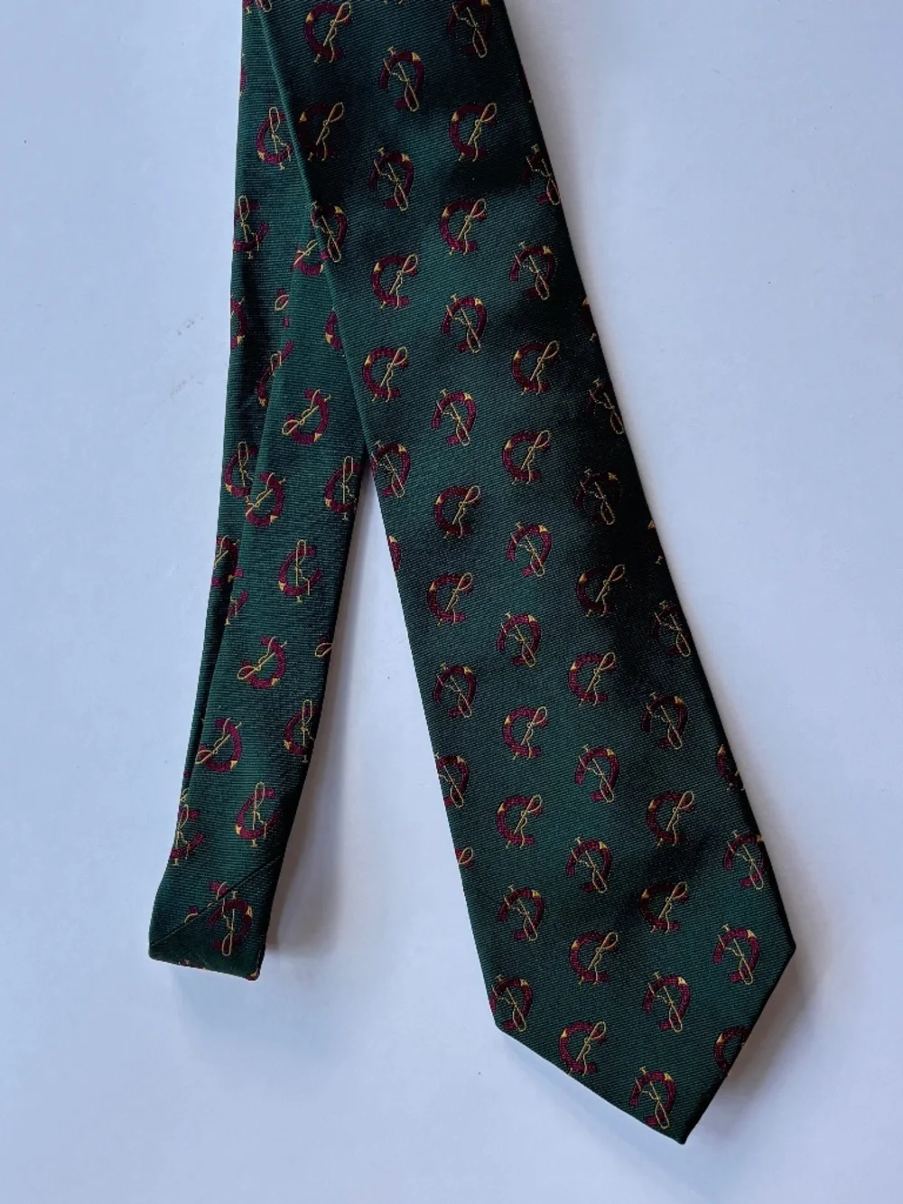 Preppy Equestrian tie with Horseshoe & Crop